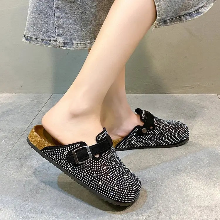 Flat-soled rhinestone cork Birkenstock fishing Birkenstock shoes for women thick-soled fashion outer wear Birkenstock shoes - Everyday Curves