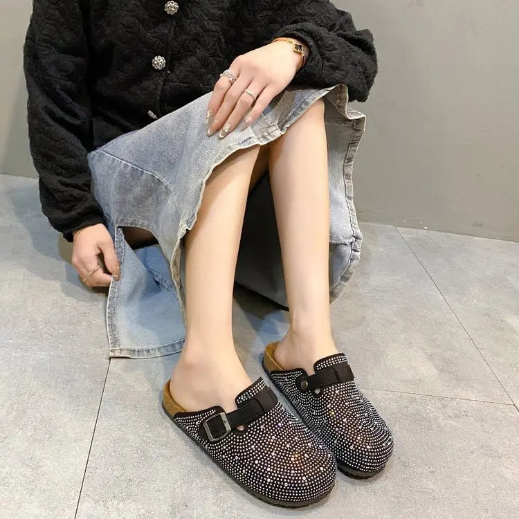 Flat-soled rhinestone cork Birkenstock fishing Birkenstock shoes for women thick-soled fashion outer wear Birkenstock shoes - Everyday Curves
