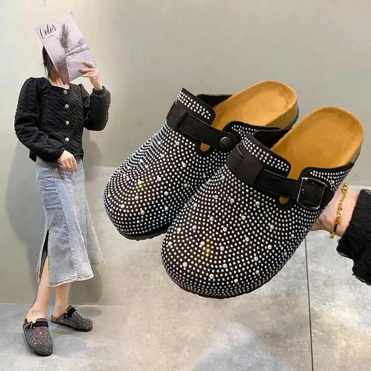 Flat-soled rhinestone cork Birkenstock fishing Birkenstock shoes for women thick-soled fashion outer wear Birkenstock shoes - Everyday Curves