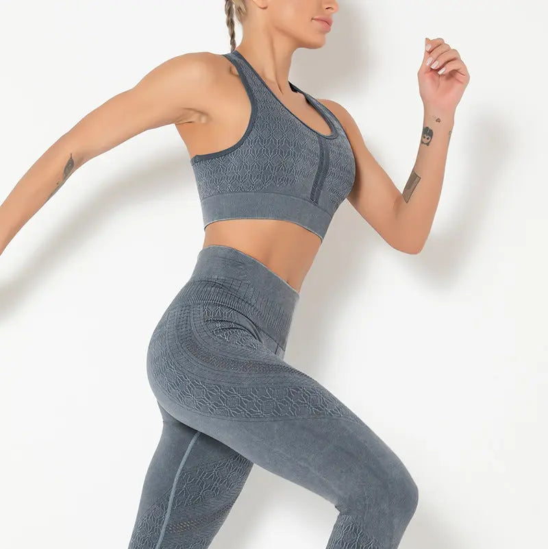 Yoga Clothes High-Strength Gathered Knitted Sports Underwear Yoga Fitness Plus Size Sports Vest Tops Women - Everyday Curves