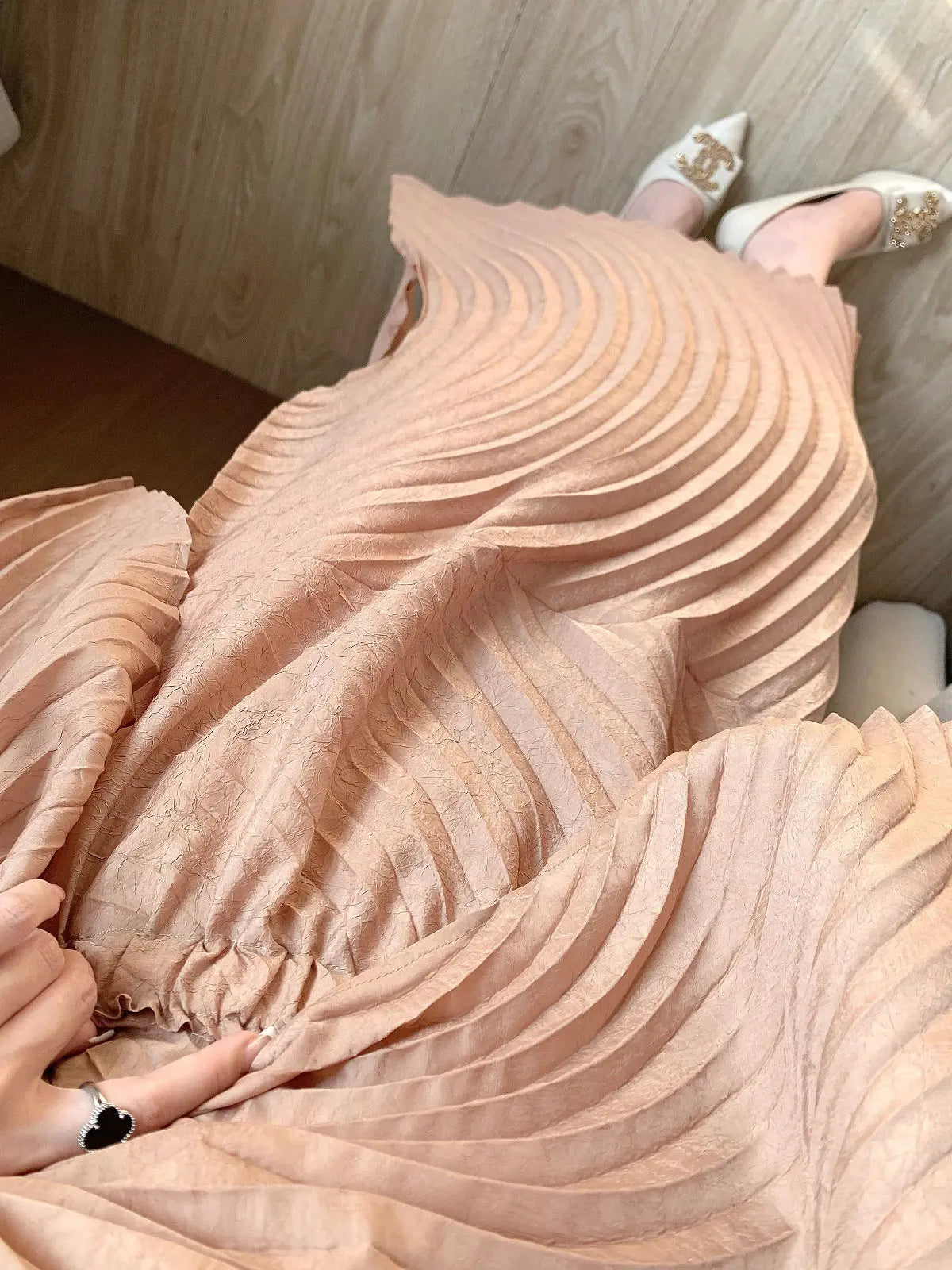 Casual Pleated Solid Color 2 Pieces Set For Women Irregular Tops High Waist Skirt Fashion - Everyday Curves