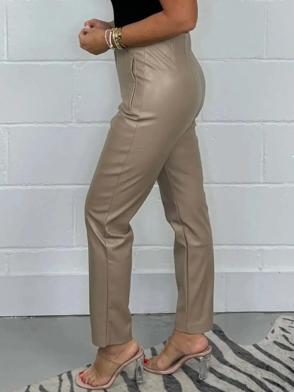 Full Size High Waist Straight Pants Plus Size - Everyday Curves