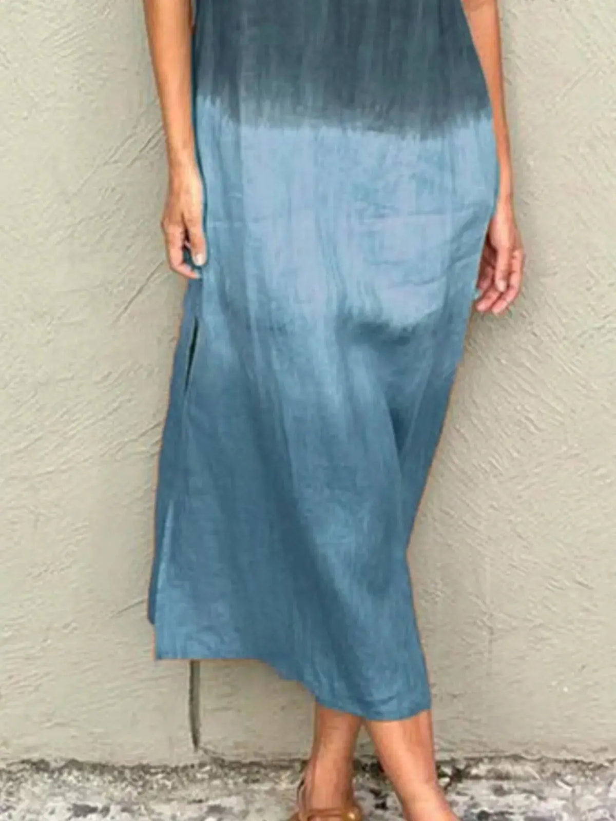 Full Size Sleeveless Gradient Tank Midi Dress Plus Size 2