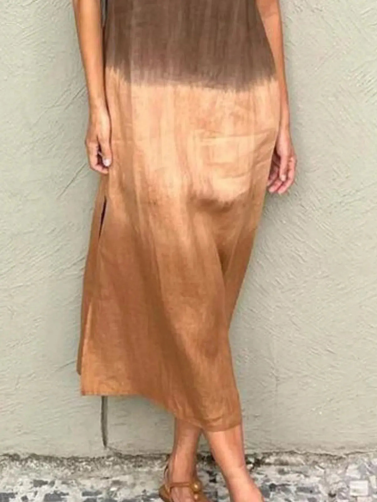 Full Size Sleeveless Gradient Tank Midi Dress Plus Size 4