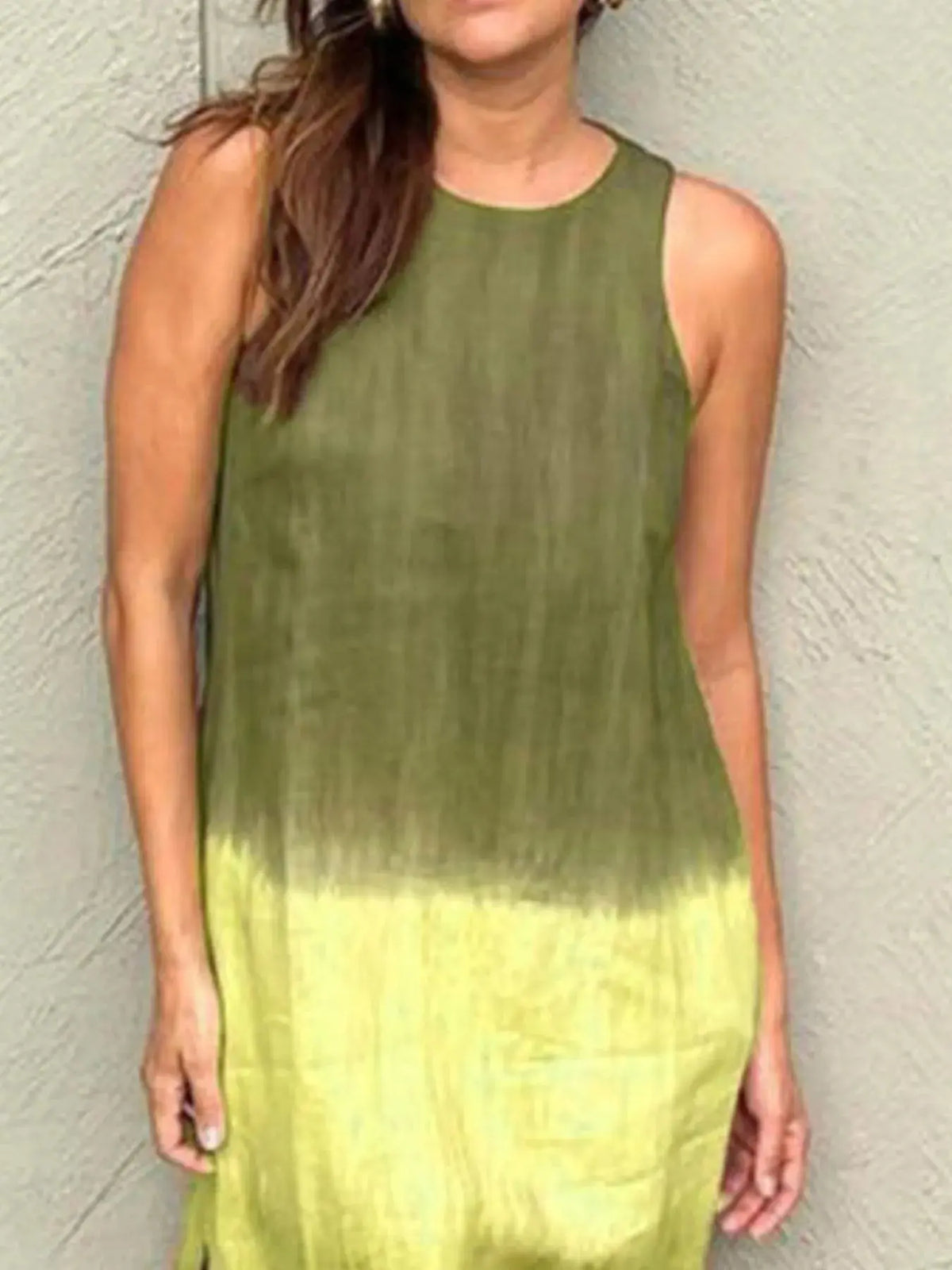 Full Size Sleeveless Gradient Tank Midi Dress Plus Size 8