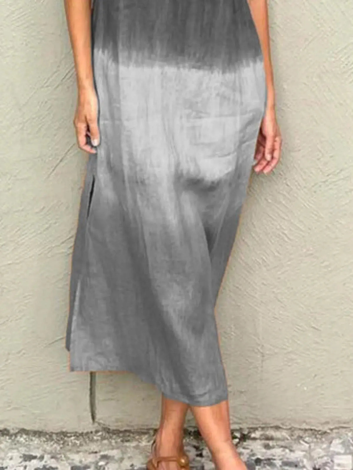 Full Size Sleeveless Gradient Tank Midi Dress Plus Size 12