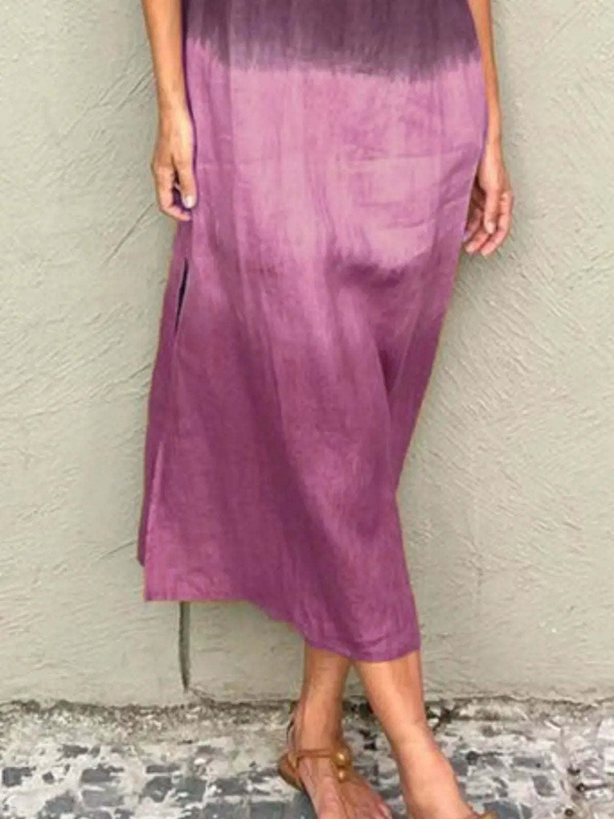 Full Size Sleeveless Gradient Tank Midi Dress Plus Size 15