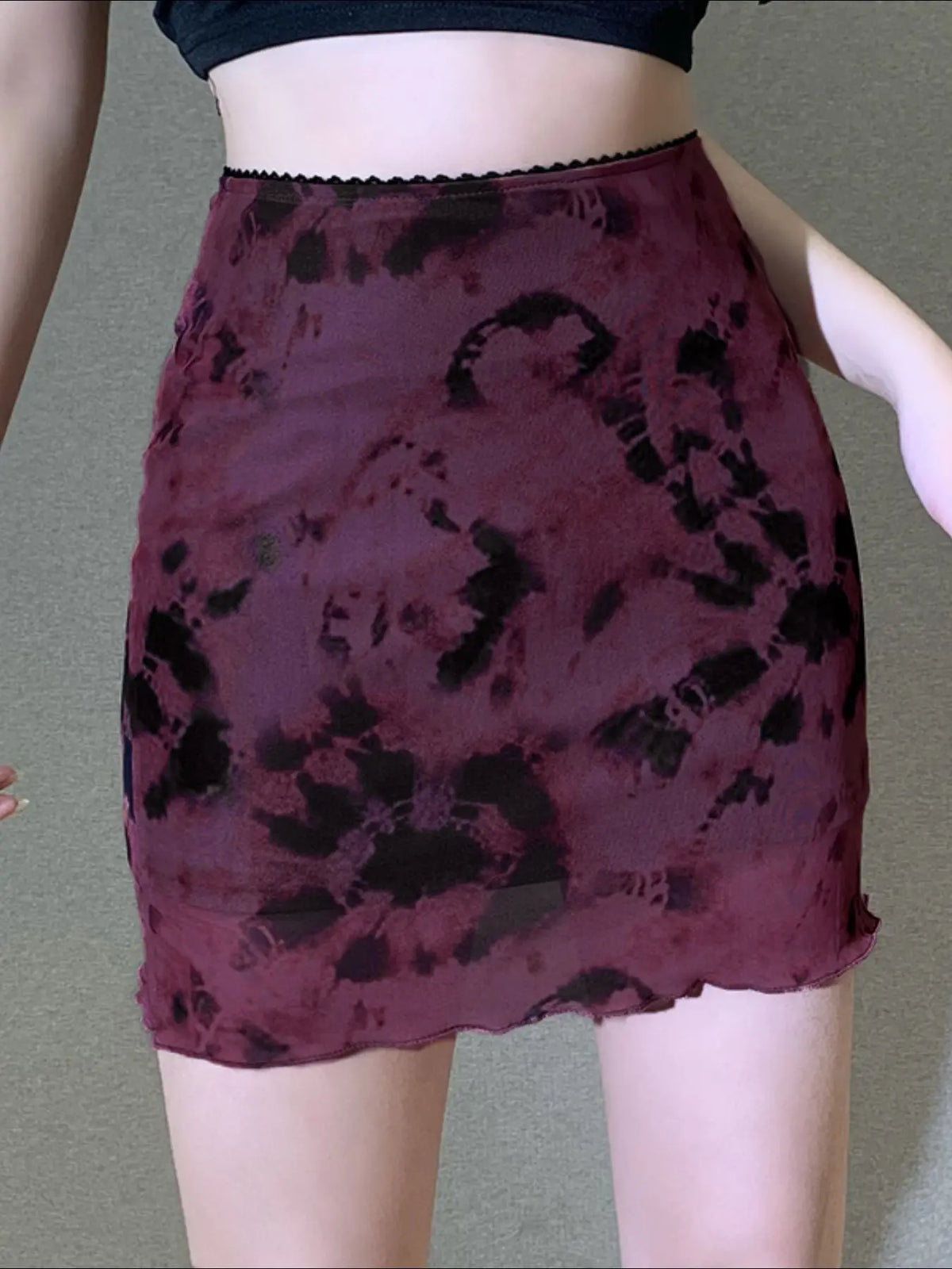 Tie-Dye Bodycon Mini Skirt 1