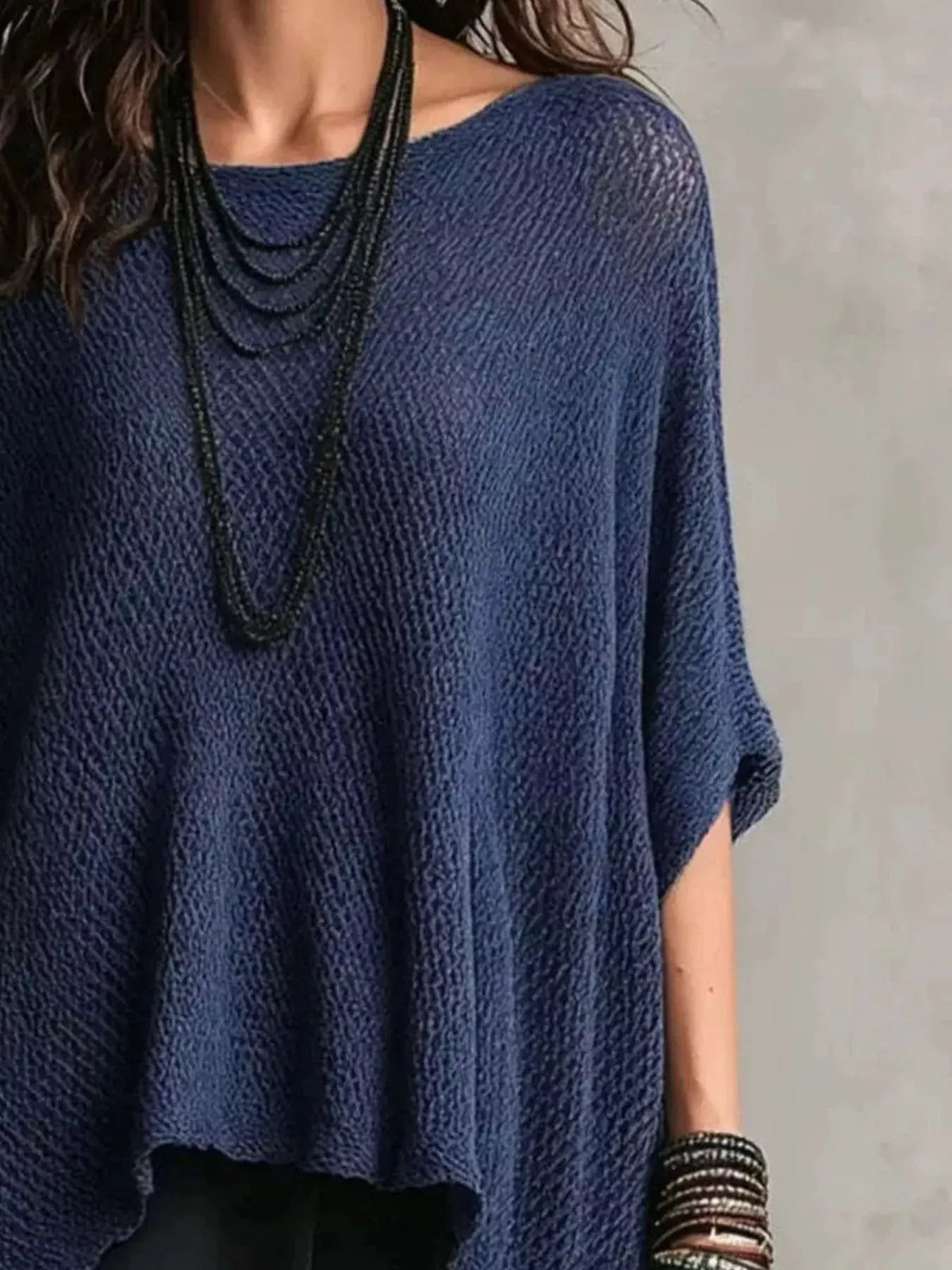 Full Size Loose Knit Round Neck Top 3