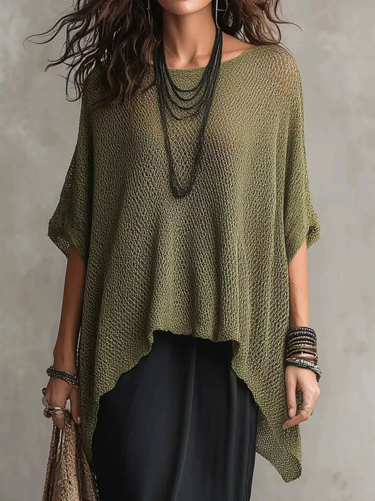 Full Size Loose Knit Round Neck Top 4