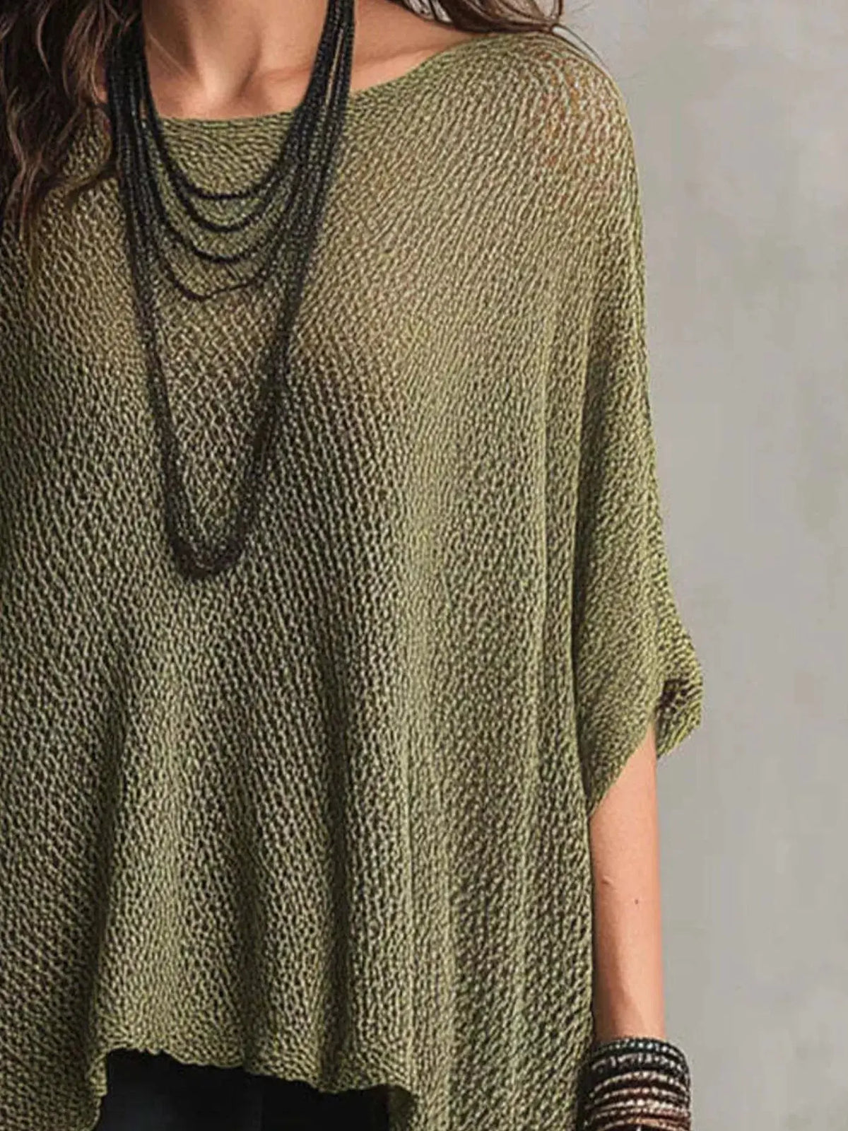 Full Size Loose Knit Round Neck Top 5