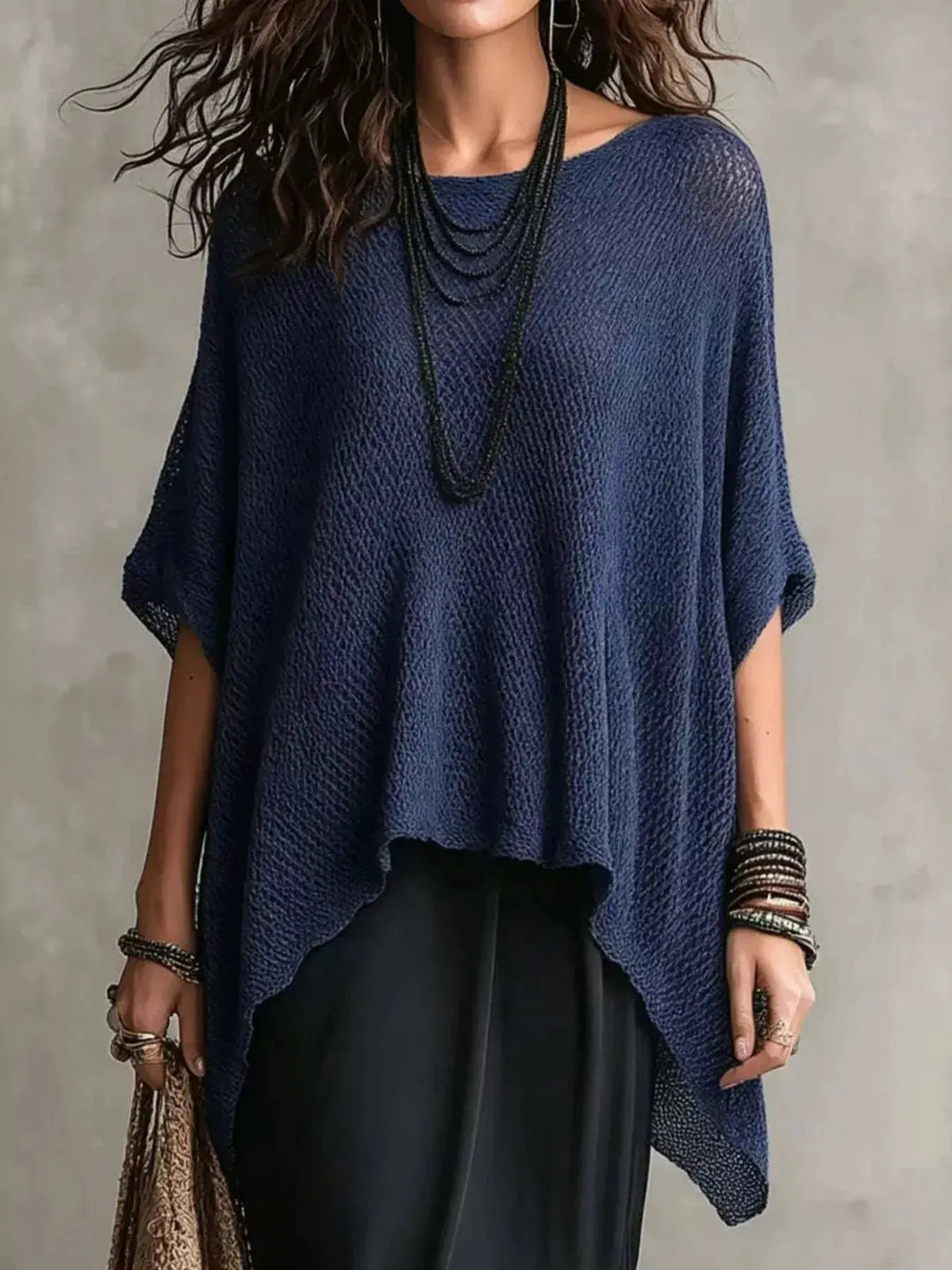 Full Size Loose Knit Round Neck Top 6