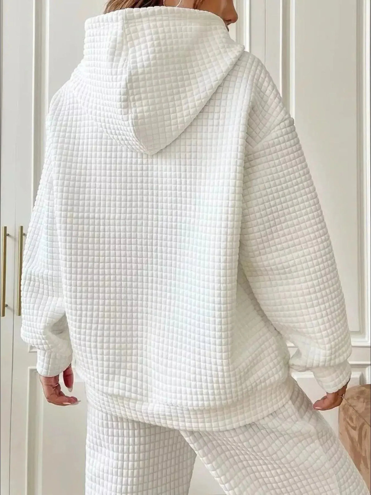 Full Size Textured Kangaroo Pocket Hoodie 7