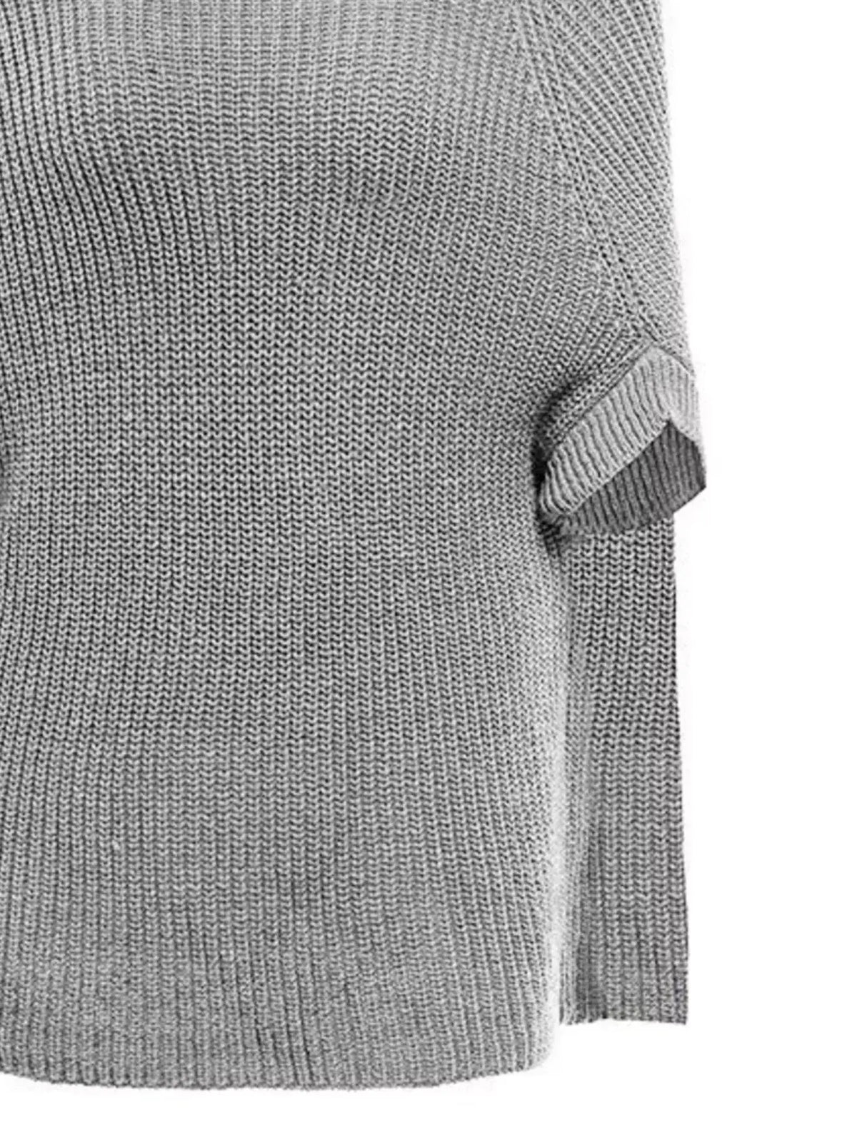 Turtleneck Knitted Cape Sweater 02