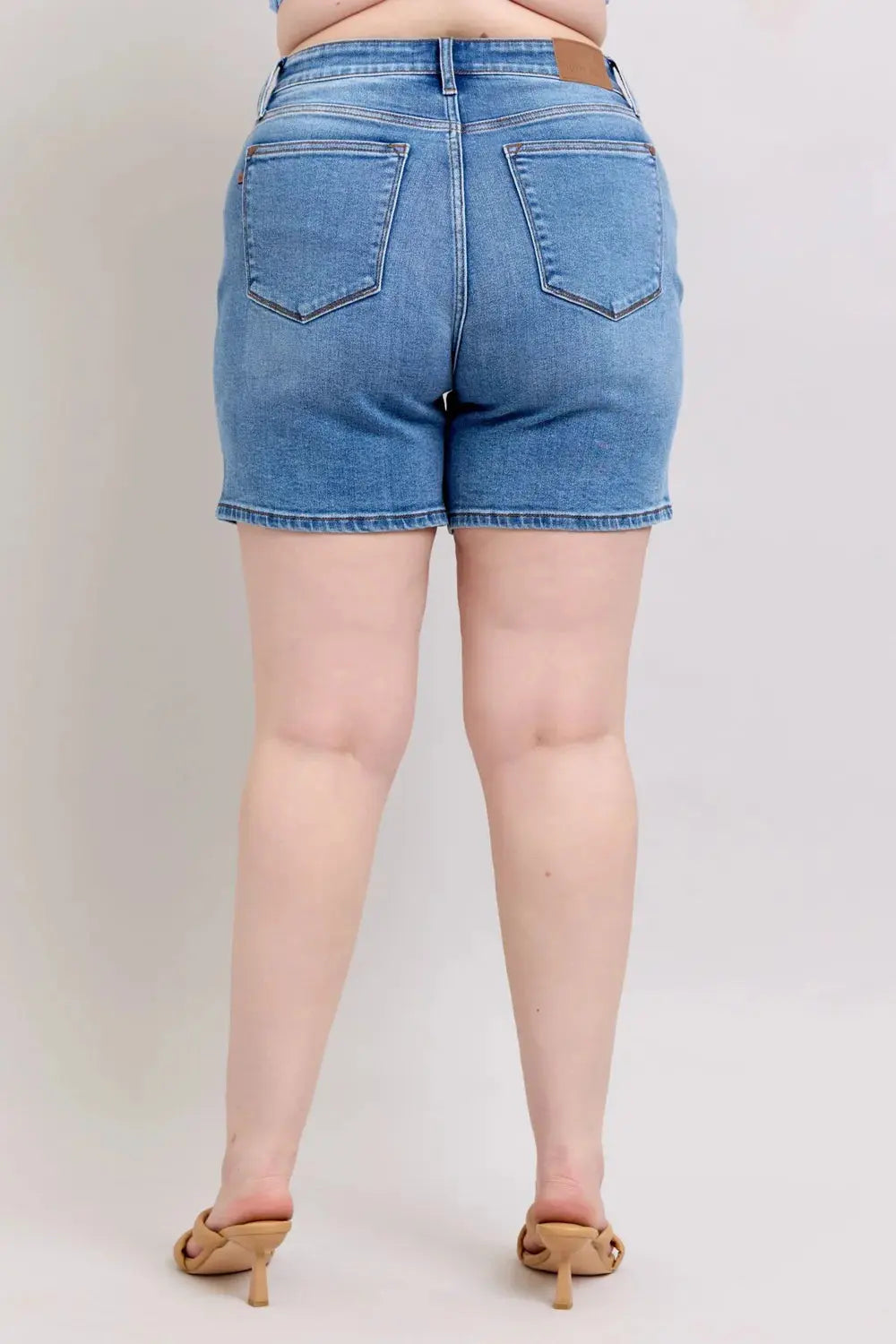 Judy Blue Full Size 2 Button Denim Shorts 5