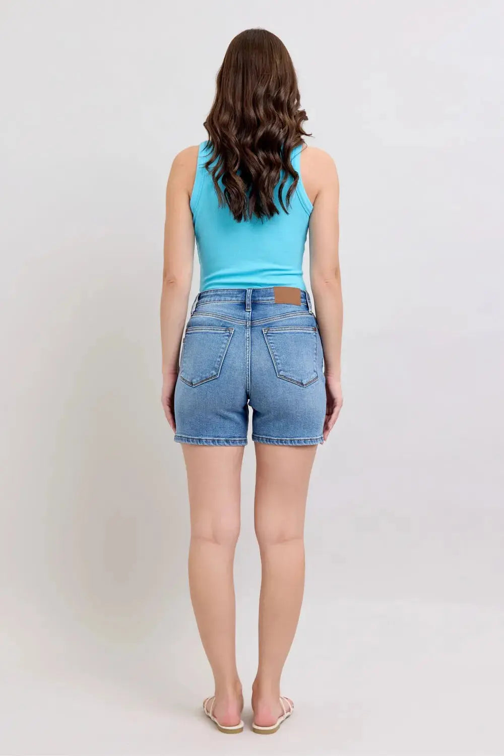 Judy Blue Full Size 2 Button Denim Shorts 9