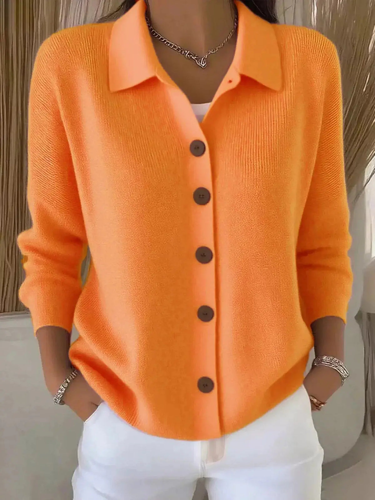 Full Size Button-Down Knit Cardigan Plus Size