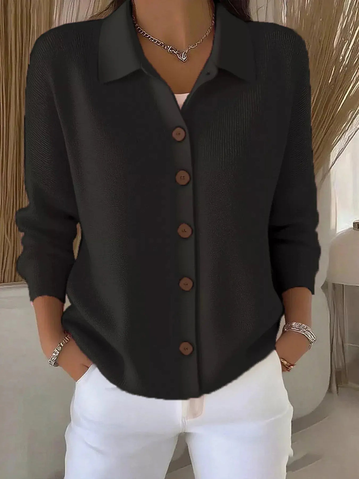 Full Size Button-Down Knit Cardigan Plus Size 18