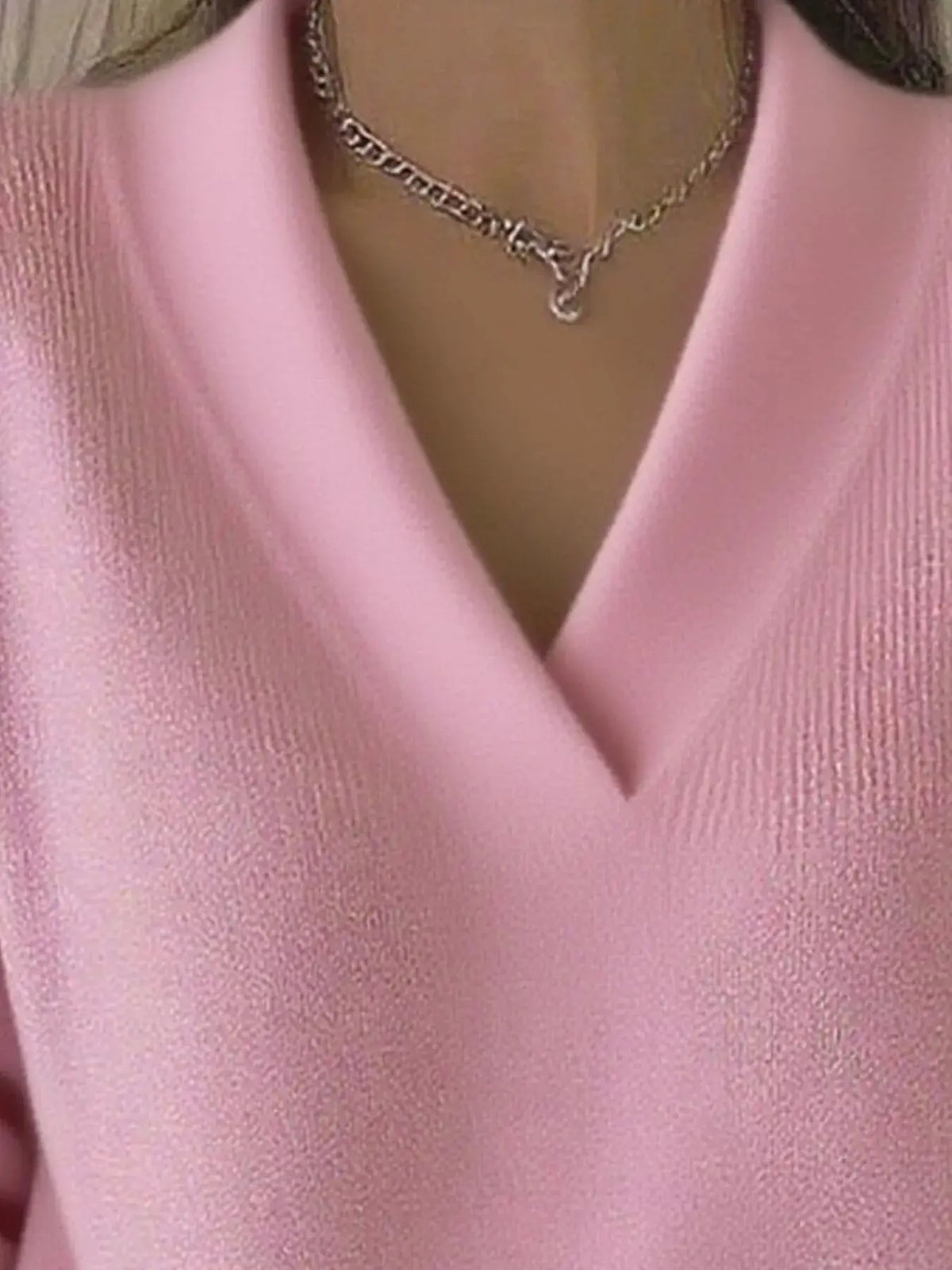 Full Size V-Neck Long Sleeve Sweater Plus Size 4