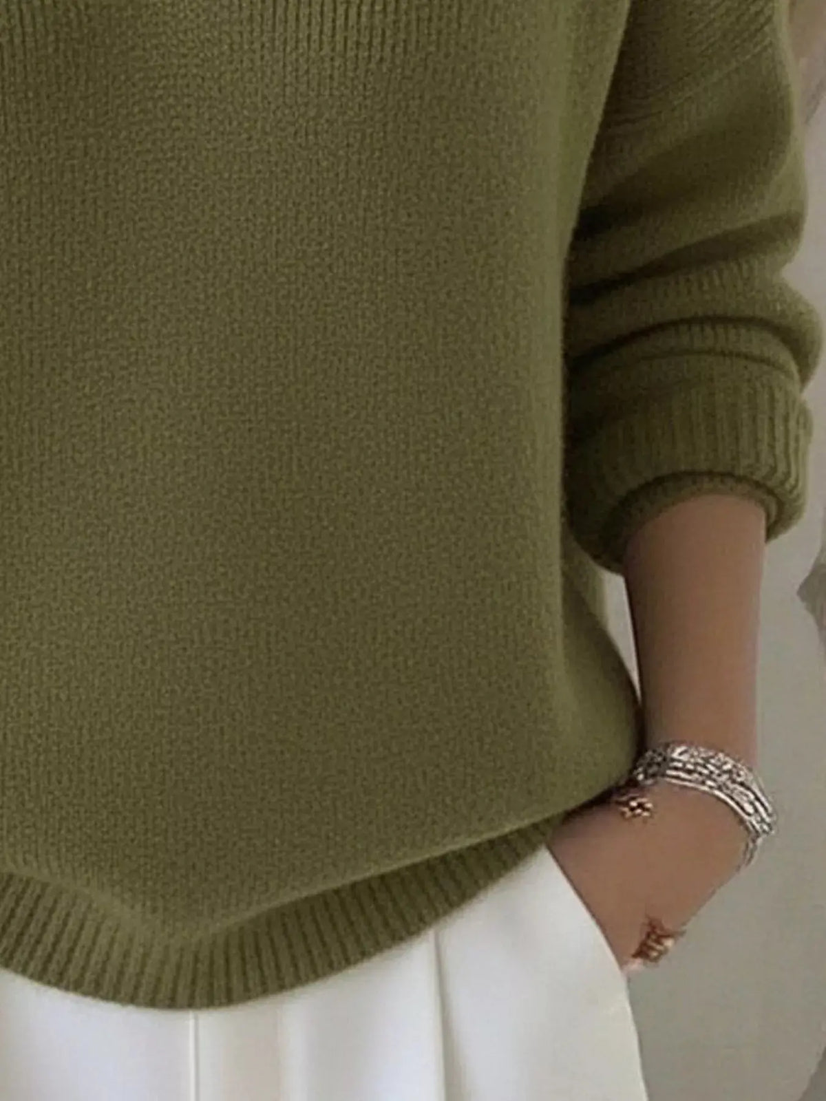 Full Size V-Neck Long Sleeve Sweater Plus Size 14