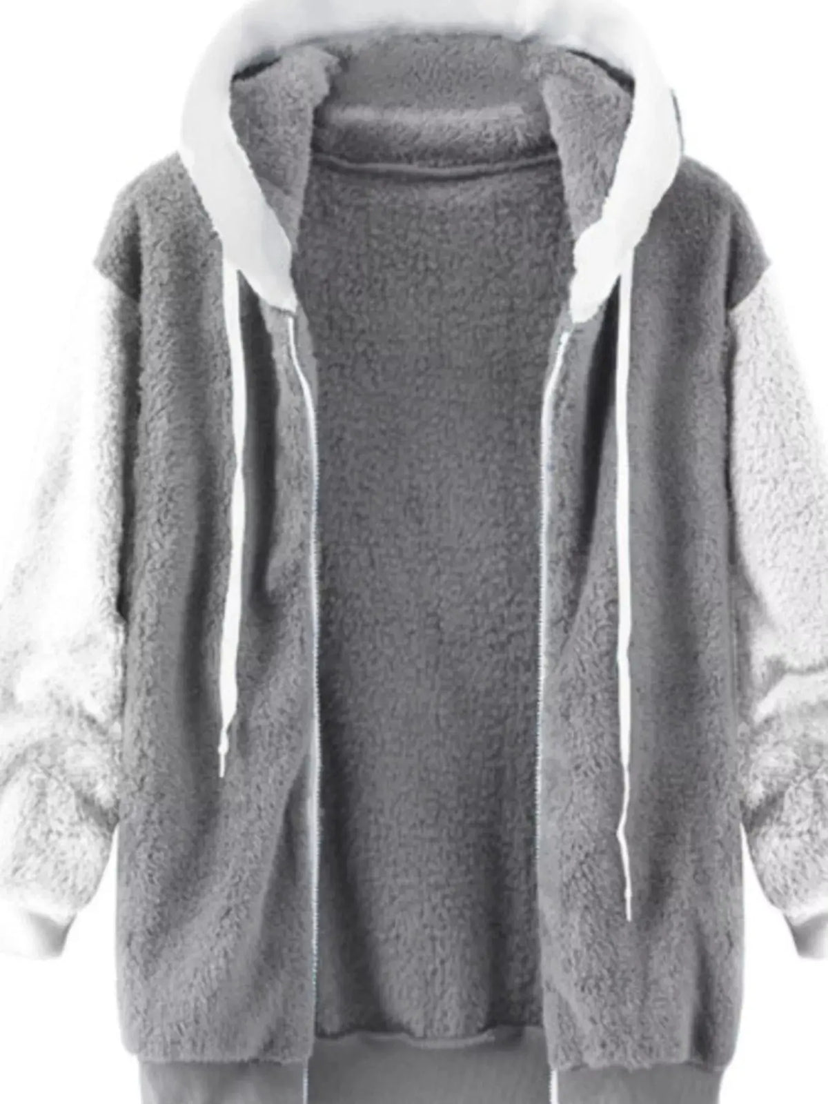 Full Size Fleece Zip-Up Hooded Outerwear Plus Size 8