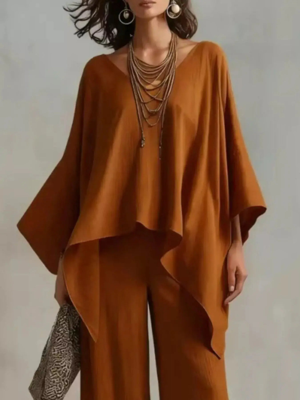 Full Size V-Neck Top and Pants 3