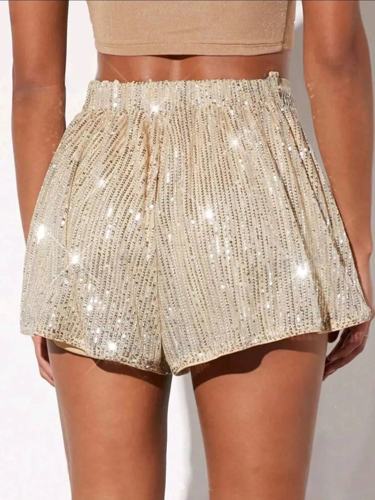 Sequin High Waist Shorts Trendy Glitter 8
