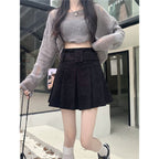 Big Size Corduroy A-Line Skirt for Women Spring New Style Chiffon Mini Skirt Plus Size Slimming Skirt