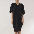 Spring/Summer Women's Midi Plus-Size Bat-Sleeved V-Neck Holiday Chiffon Commuter Dresses