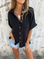 Button Down Short Sleeve Shirt Plus Size