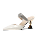 French sexy fashionable outer wear rhinestone sandals for women with pointed toe high heels