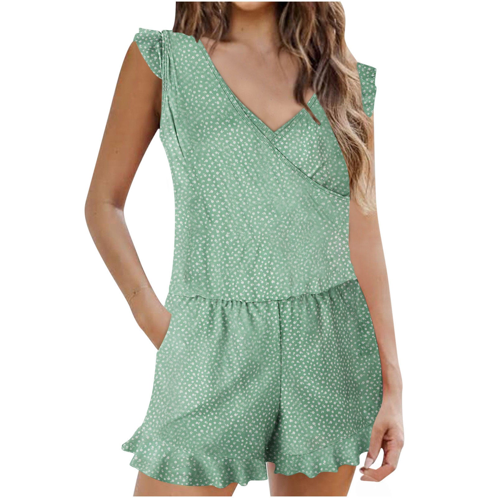 Women One-Piece Swimsuit with Ruffle Design Plus Size Swimwear Export Style