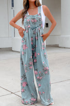 Floral Denim Jumpsuit with High Waist & Wide Leg — Vintage Vibes