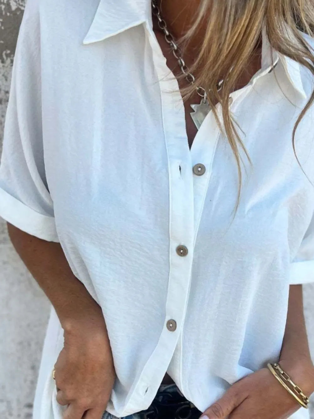Button Down Short Sleeve Shirt Plus Size
