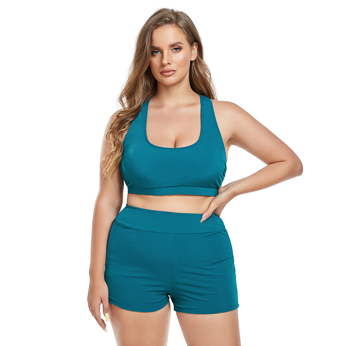 Sexy Solid Color Plus Size Bikini Set Swimwear Women