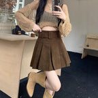 Big Size Corduroy A-Line Skirt for Women Spring New Style Chiffon Mini Skirt Plus Size Slimming Skirt