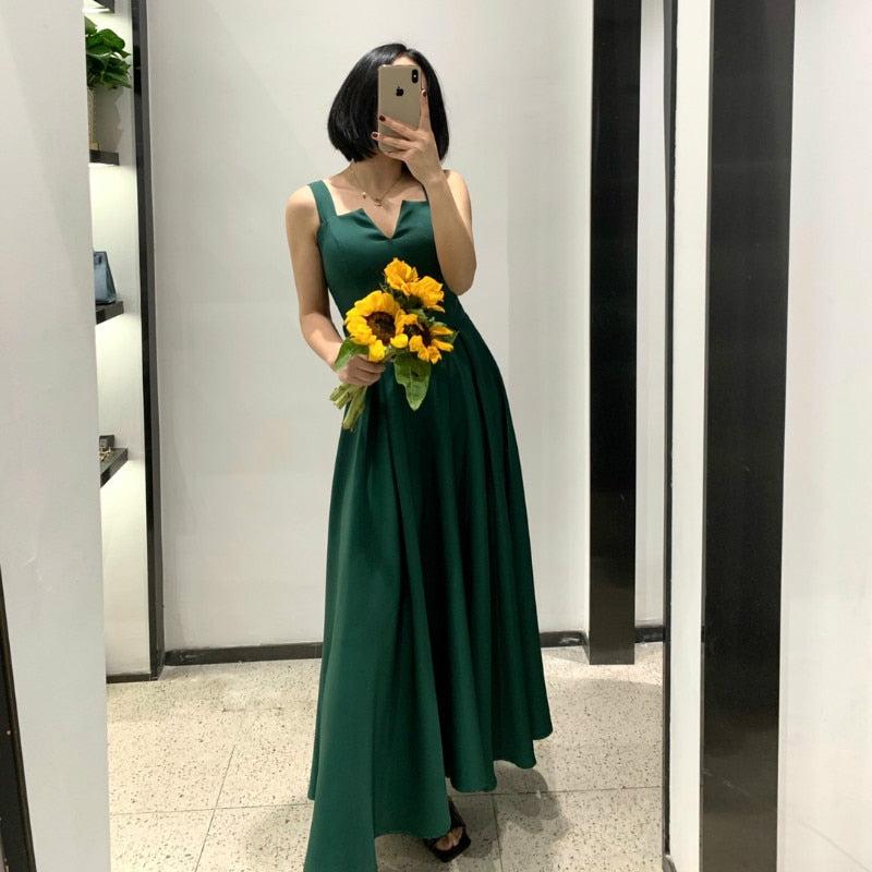 Women V Neck Long Party Dresses