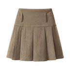 Big Size Corduroy A-Line Skirt for Women Spring New Style Chiffon Mini Skirt Plus Size Slimming Skirt