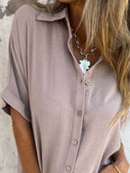 Button Down Short Sleeve Shirt Plus Size