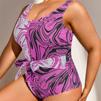 Printed Modest One-Piece Swimsuit for Women Plus Size Bikini Swimwear for Beach