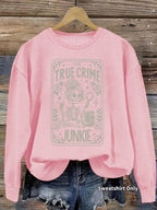 Skull skull book flower pattern printed long sleeved shirt