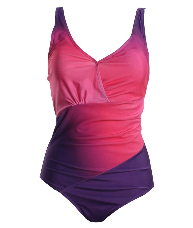 plus-size tummy-hiding slimming one-piece swimsuit for women