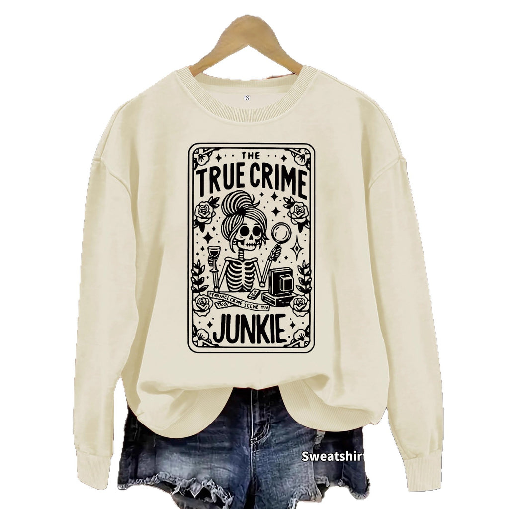 Skull skull book flower pattern printed long sleeved shirt