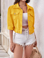 Cropped  Denim Jacket Plus Size