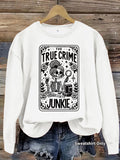 Skull skull book flower pattern printed long sleeved shirt