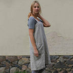 Plus Size Cotton Line Dress Women Summer Back Cross Split Loose Dress Casual Sleeveless Solid Pockets Dresses S-5XL Vestidos