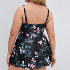 Bikini Swimwear for Women, Floral Printed Two-Piece Swim Suit, Plus Size, Casual Beach Wear