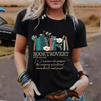 New book printed round neck loose short sleeved shirt