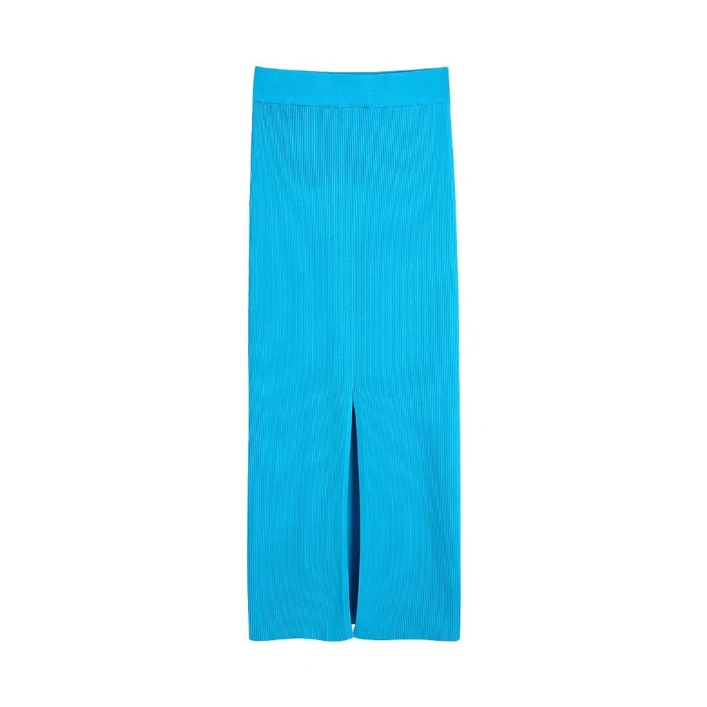 Woman 3 Pieces Suit Spring New Fashion Rib Knit Midi Skirt Sets Women Cardigan Top And Vest Outfits