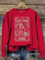 Skull skull book flower pattern printed long sleeved shirt
